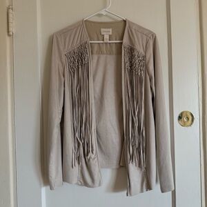 Chico's Beige Fringe Blazer